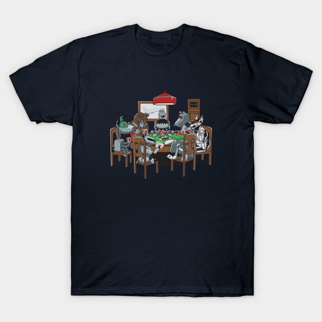 Robot Dogs Playing Poker T-Shirt by zomboy